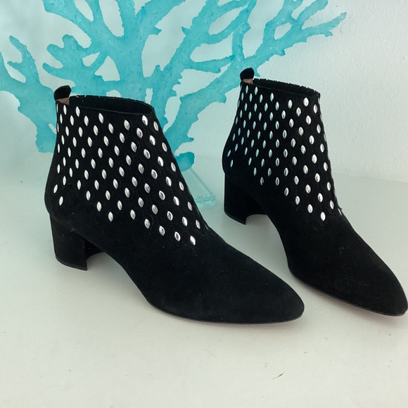ALAIA Stud Embellishes Ankle Boots Black Suede Sz EU37.5 Run Small US6.5 $1430 - Picture 3 of 8
